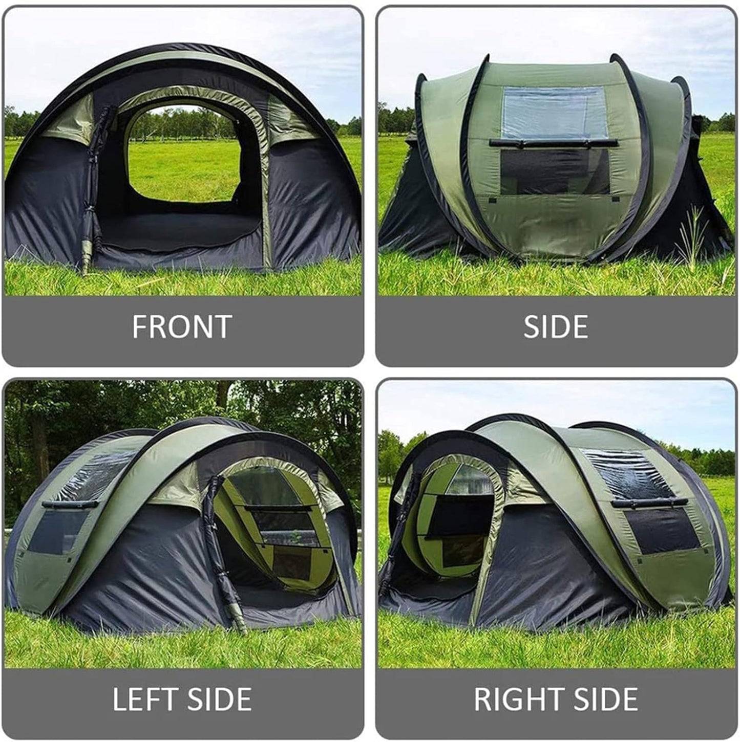 4-Persoons Direct Opzetbare Campingtent - Waterdicht, Lichtgewicht & Makkelijk Op te Zetten