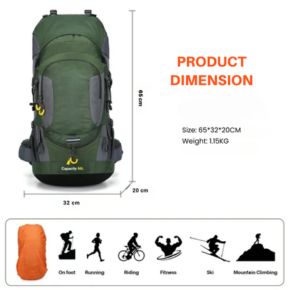 60L Waterdichte Rugzak – Ultieme Outdoor Rugzak voor Alle Avonturen
