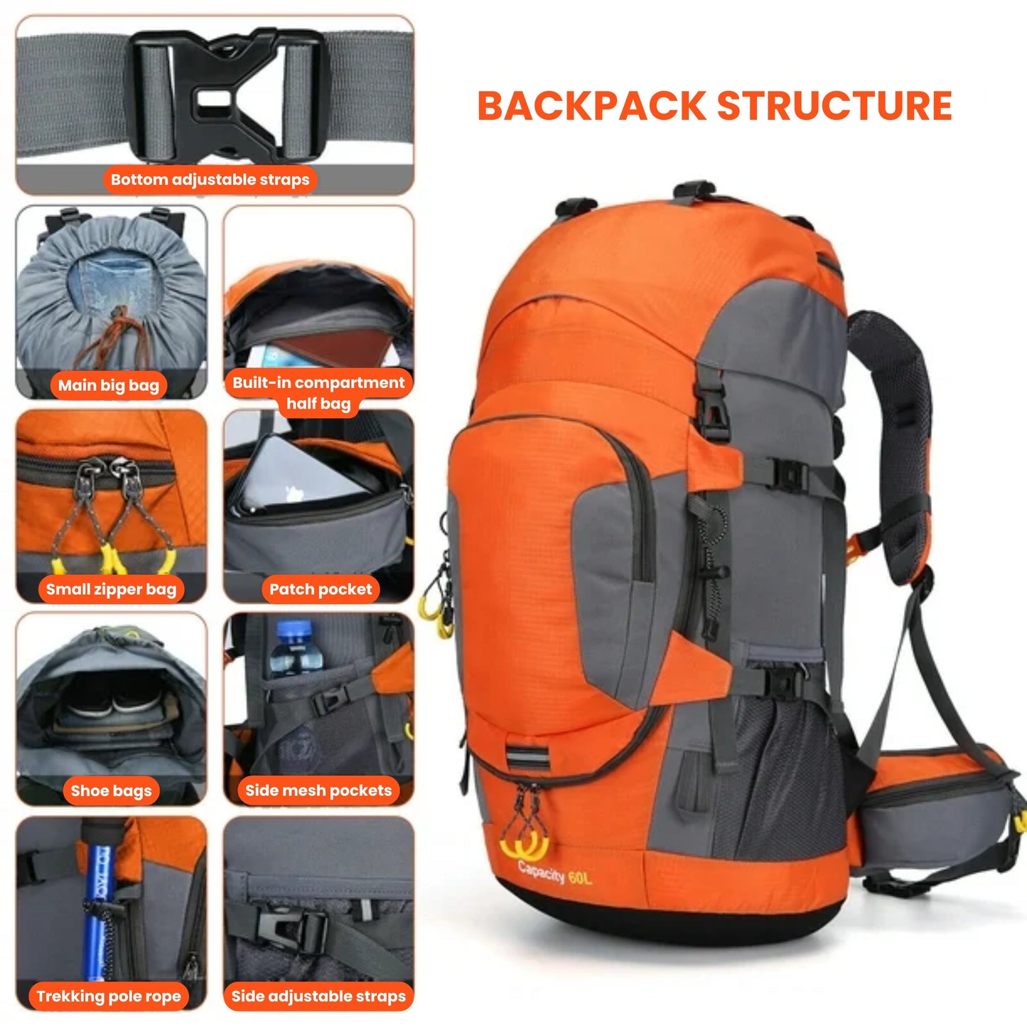 60L Waterdichte Rugzak – Ultieme Outdoor Rugzak voor Alle Avonturen