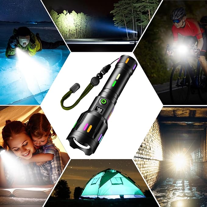 Trektoria – Hoogvermogen LED-zaklamp met 9000 lumen en USB-C oplaadbare batterij