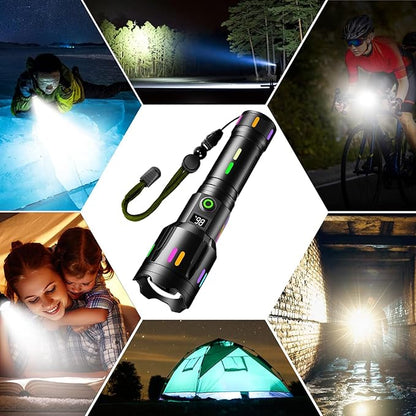 Trektoria – Hoogvermogen LED-zaklamp met 9000 lumen en USB-C oplaadbare batterij