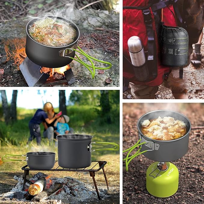Trektoria – Draagbare campingkookset met opvouwbaar bestek