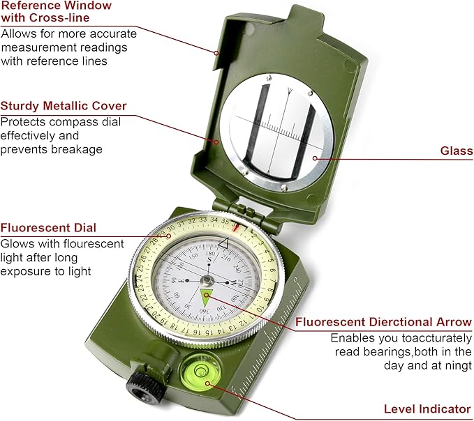 Trektoria – Professioneel outdoor survivalkompas met opvouwbaar ontwerp