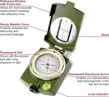 Trektoria – Professioneel outdoor survivalkompas met opvouwbaar ontwerp