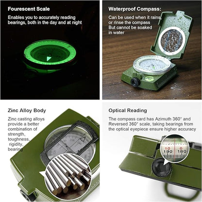 Trektoria – Professioneel outdoor survivalkompas met opvouwbaar ontwerp