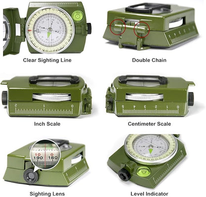 Trektoria – Professioneel outdoor survivalkompas met opvouwbaar ontwerp