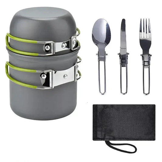 Trektoria – Portable Camping Cookware Set with Foldable Cutlery